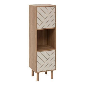 Estantería Mix N Match De 3 Unidades Y 2 Puertas En Madera Y Diseño A Rayas
