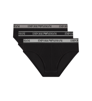 Emporio Armani para hombre. EM000258_AF20669 Set 3 Slips Diseño negro (XXL), Homewear, Algodón