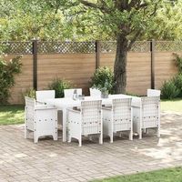 conjunto de comedor de jardin 9 uds blanco polipropileno vidaxl