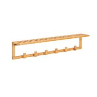perchero de pared con 6 ganchos bambu color natural