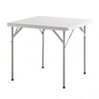 mesa plegable cuadrada multifuncional portatil resistentemultiusos 86x86x74 cm color blanco