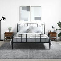 mesitas de noche 2 uds - dormitorio - madera y hierro - marron roble 40x42x45cm