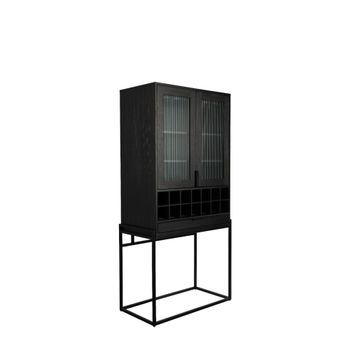 Mueble bar de madera negro