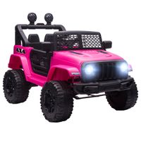 homcom coche electrico infantil 12v todoterreno vehiculo para ninos 3 anos con control remoto bateria 12v 100x65x72cm rosa   aosom espana