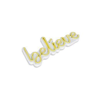 Iluminación Led Decorativa De Plástico Believe Amarillo 33x16x2 Cm