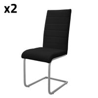2x sillas de comedor basculantes imitacion cuero negro respaldo alto