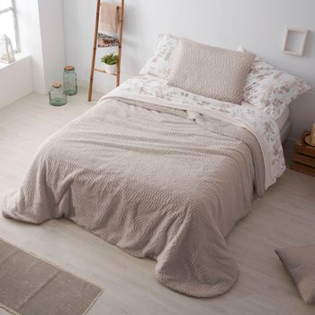 Colcha Edredón Sherpa Serpiente Cama De 135 Cm - Beige - Burrito Blanco