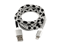cable usb a lightning - isy iuc-4100-sb-l lightning 1 m usb-a 10 w blanco y negro