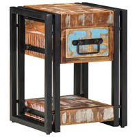 mesita de noche  mesilla de noche  cabinete de noche 40x40x40 cm hecha de madera reciclada cfw32494