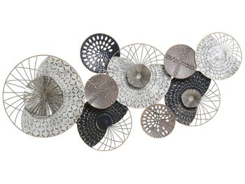 Decoración de pared metal 58 cm plateado