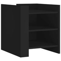 mesita de noche - mesilla madera de ingenieria negro 45x50x50 cm mc5032