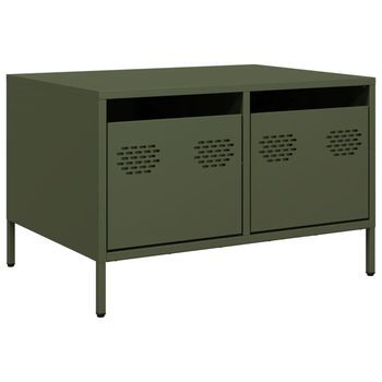 Mueble Para Tv Acero Laminado En Frío Verde Oliva 68x50x43,5 Cm Vidaxl