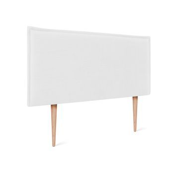 Cabecero De Lino Natural Liso Con Ribete 80x105cm Con Patas Camas 70/80/90 - Blanco