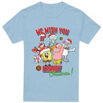 Spongebob Squarepants Camiseta We Wish You A Krabby Christmas! para hombre