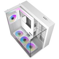 caja media torre darkflash th285 blanco rgb 3 cristales templados