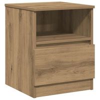 mesita de noche  mesilla de noche madera de ingenieria roble artisan 40x40x50 cm