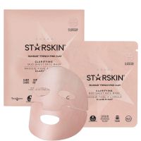 starskin silkmudr pink french clay purifying liftaway mud face sheet mask