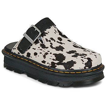 Dr. Martens Sandalias ZebZag Mule Black Dalmatian Print Hair On para mujer
