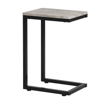 Mesa auxiliar en forma c aglomerado gris