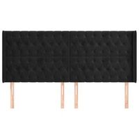 cabecero cama mueble de dormitorio con orejas de terciopelo 203 x 16 x 118128 cm negro m020004010