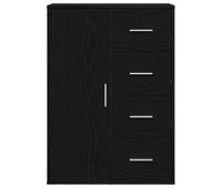 aparador - mueble de almacenamiento roble negro 60 x 31 x 84 cm madera de ingenieria es4985