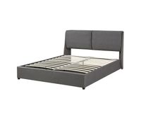 cama matrimonio lunner somier abatible 160x200cm - gris oscuro encasa