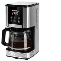 aigostar cora - cafetera de goteo programable 24h 15l pantalla lcd cafetera filtro 14 tazas acero inoxidable 1000w ajuste de intensidad antigoteo autolimpieza mantenimiento de calor negro