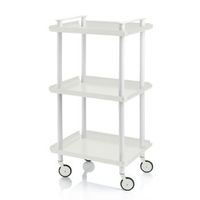 carrito auxiliar leky armazon blanco 3 estantes multifuncional practico y decorativoaceroblanco