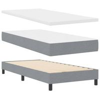 cama box spring con colchon con colchon gris claro 80 x 200 cm