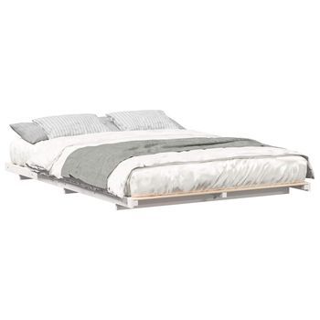 Estructura De Cama 140 X 210 Cm Madera De Pino Macizo Vidaxl