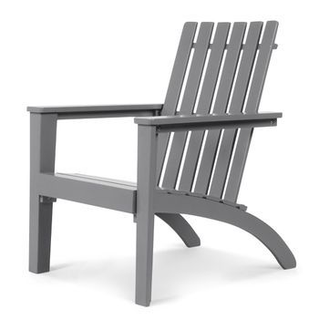 Silla Adirondack De Madera Acacia De Jardín Ergonómico Con Apoyabrazos Sillón Para Balcón Patio Piscina Terraza 69 X 73 X 85 Cm Gris Cfw38506
