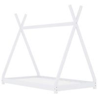 cama individual  cama infantil  estructura de cama infantil madera maciza pino blanca 90x200 cm