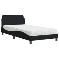 cama individual  cama para adulto  cama con colchon dover tela negro 100x200 cm