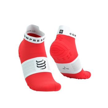 Calcetines Compressport Pro Racing v4.0 Run Low Rojo Blanco, Talla Talla 1