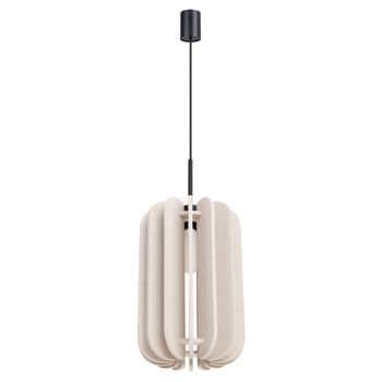Lámpara colgante beige/negro fieltro/acero alt. 165 cm