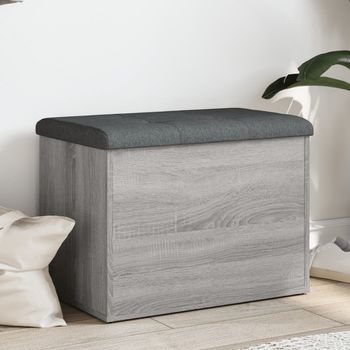 Banco Con Almacenaje | Banco De Almacenamiento Madera Ingeniería Gris Sonoma 62x42x45 Cm Cfw63007