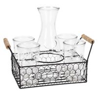 set de 4 vasos de vidrio transparente de de 1l