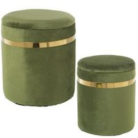 set 2 pufs verde