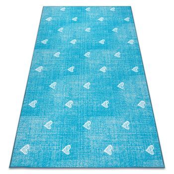 Alfombra Para Niños Hearts Jeans, Vintage Corazones - Turquesa 400x450 Cm