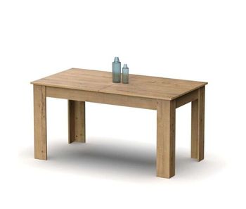 Pack de muebles de salón oslo estilo natrual en roble gold (mesa de comedor extensible + mueble de tv + aparador + librería