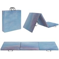 homcom colchoneta gimnasia plegable de grosor 5 cm tapete de ejercicio 180x60x5 cm con asas de transporte esterilla de gimna