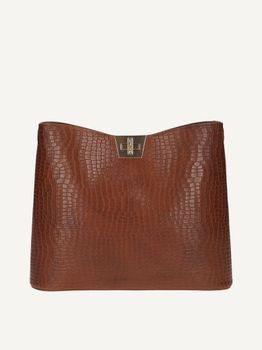CAPRICE Handbag, brown, made of Leather and textile, Size 1