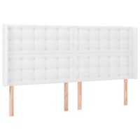 cabecero con orejas de cuero sintetico blanco 183x16x118128 cm vidaxl