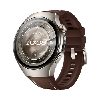 HUAWEI WATCH 5 46mm Marrón Material Compuesto/Caja de Titanio de Grado Aeroespacial/Llamadas eSIM/Conexión con Android & iOS