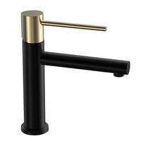 kibath grifo de lavabo monomando zuni acabado negro oro mate fabricado en laton