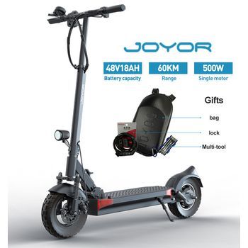 Patinete Eléctrico Joyor Y6-s - Motor De 500 W, Batería De 48 V 18 Ah, Autonomía De 60 Km, Frenos De Disco, Color Negro