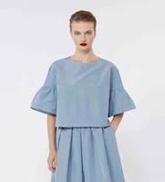 weekend max mara para mujer 2615111152600 blusa break azul 38 denim poliester