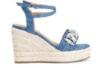 sandalias de lona con aplicaciones en la pala jeans