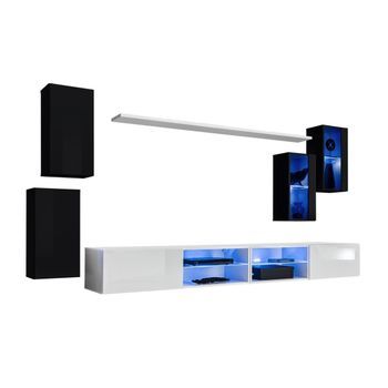 Conjunto De Muebles De Salón Switch Xxv – Led – Negro Y Blanco – Diseño Colgante