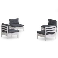 muebles de jardin 4 pzas con cojines antracita madera de pino vidaxl